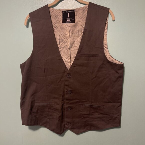 Men’s Medium Vest By Buffalo Gray NWT Pocket Western Hippie Boho Lined - Picture 1 of 12